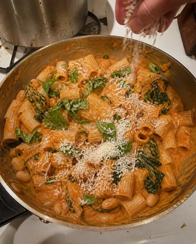 Finish the Rigatoni and Wilt the Spinach