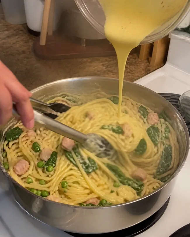 Emulsify the Carbonara Away from Direct Heat
