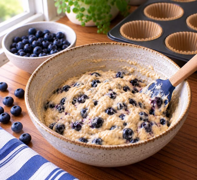 Fold in the blueberries