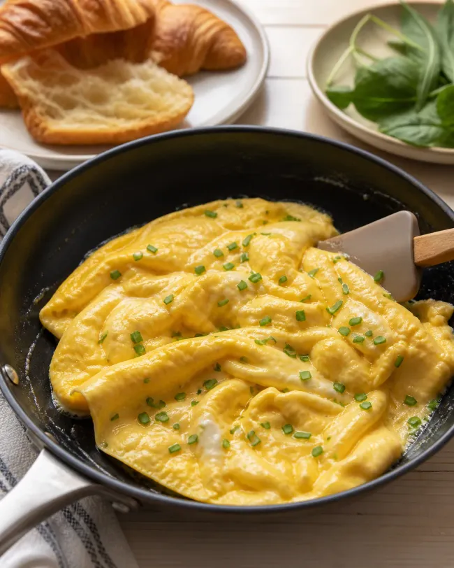 Make soft folded eggs