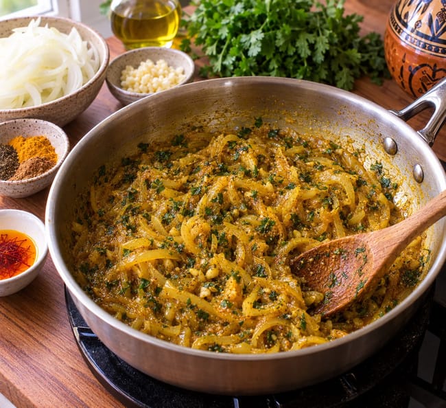 Build the Saffron Onion Base