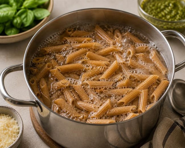 Cook the whole-wheat pasta