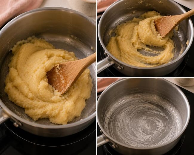 Dry out the panade over heat