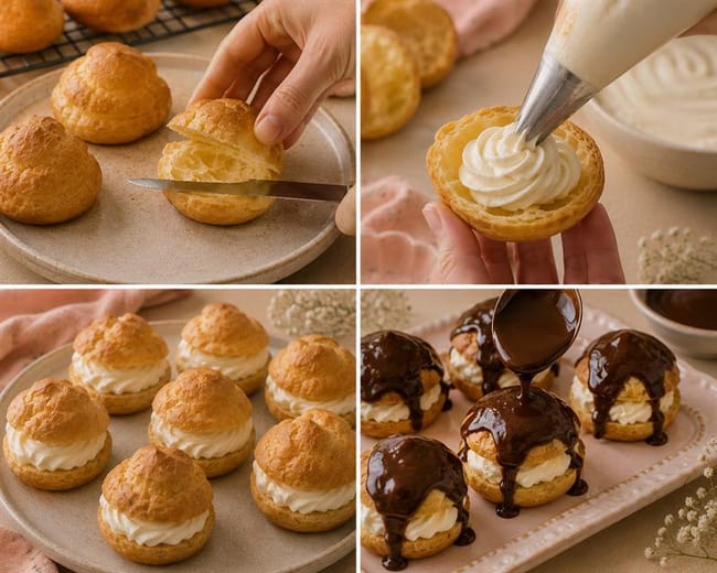 Fill and top the buns