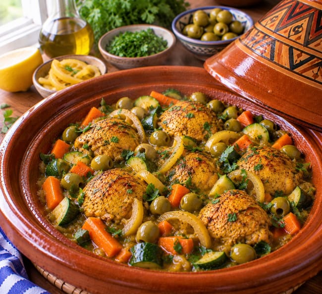 Finish with Preserved Lemon, Olives & Herbs