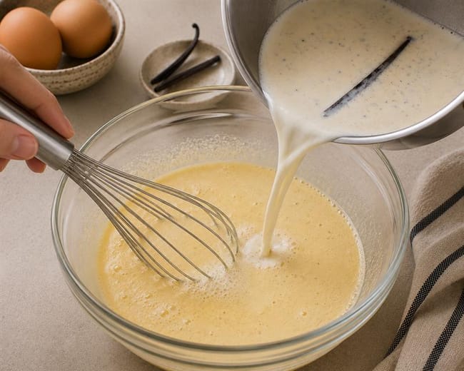 Gradually incorporate the hot milk
