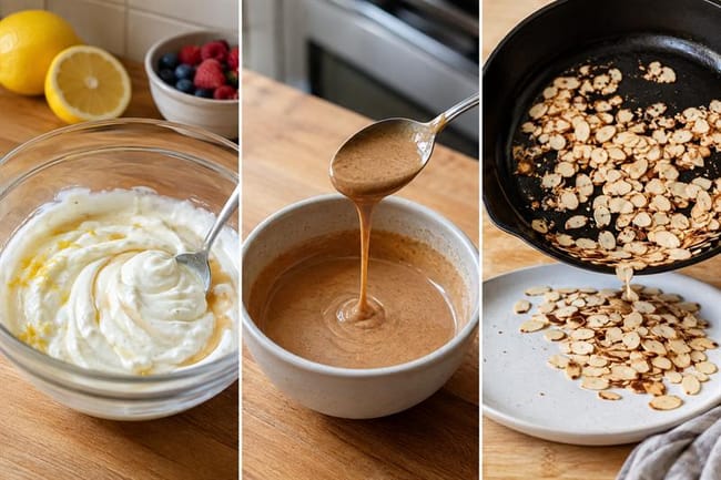 Make the Lemon-Vanilla Yogurt and Almond Drizzle