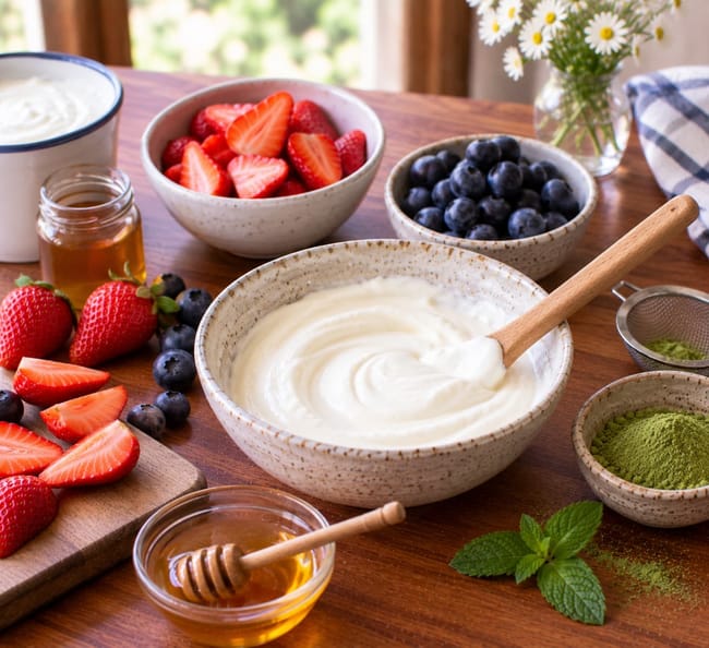 Make the Yogurt Cream and Prepare the Toppings