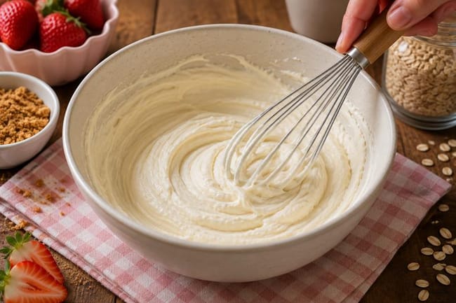 Mix the cream cheese and yogurt