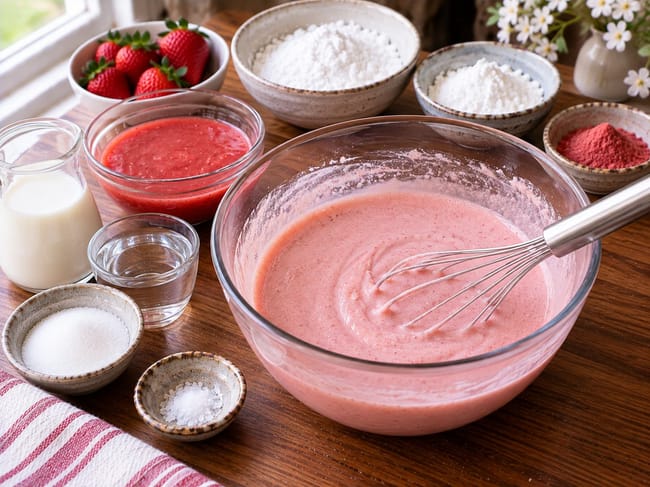 Mix the Pink Mochi Batter