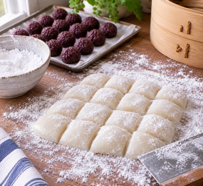 Dust and divide the dough