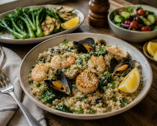 Plate the Seafood Risotto