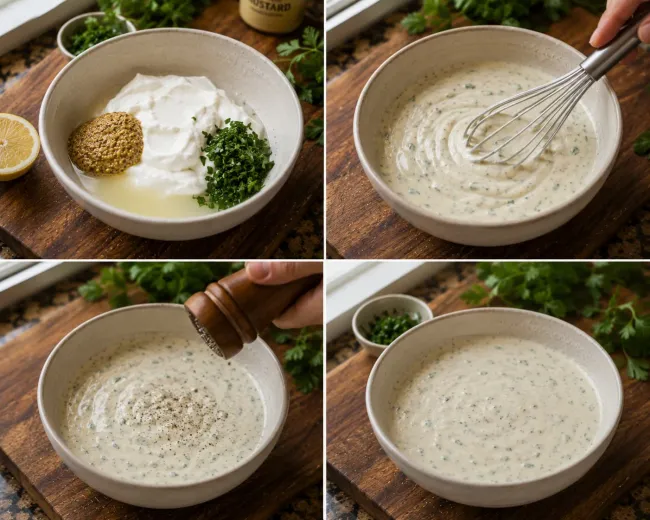 Prepare the Creamy Dijon Yogurt Sauce