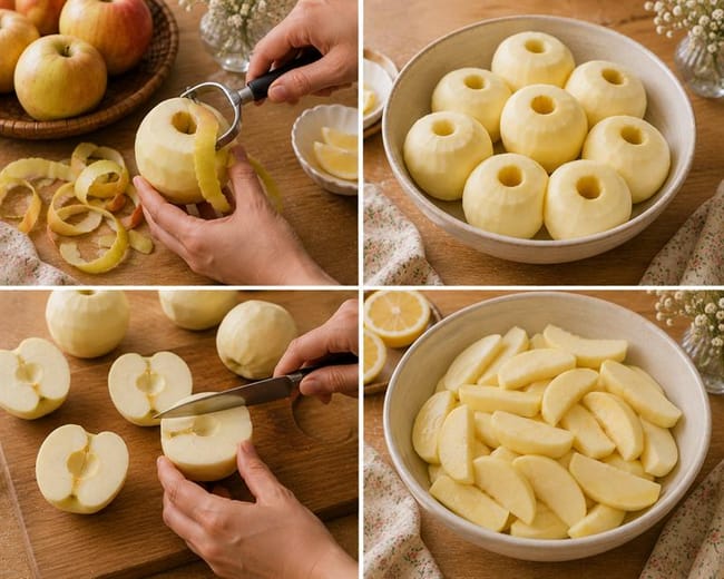 Prepare the apples