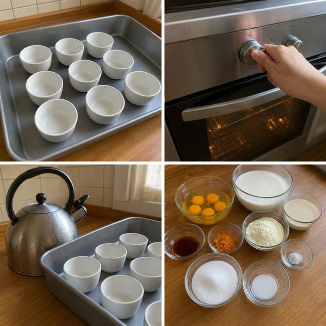 Prepare the Cups, Oven, and Water Bath
