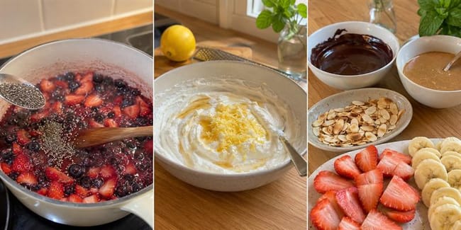 Prepare the Fruit, Yogurt Cream, and Finishes