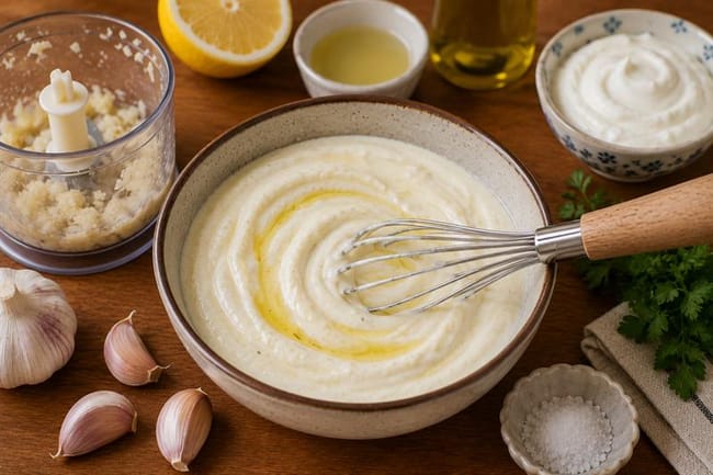 Prepare the garlic sauce