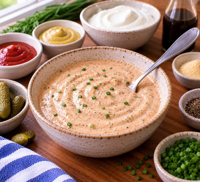 Prepare the Greek Yogurt Burger Sauce