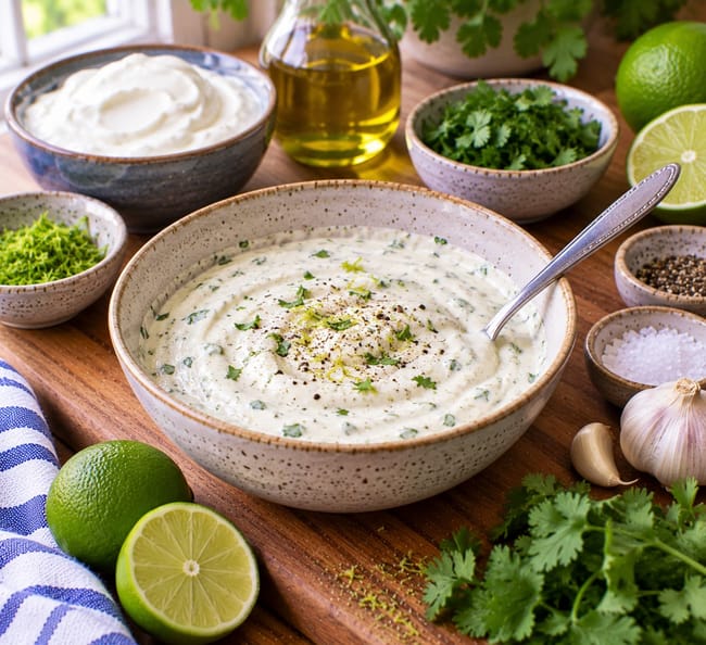Prepare the Greek Yogurt Lime Crema