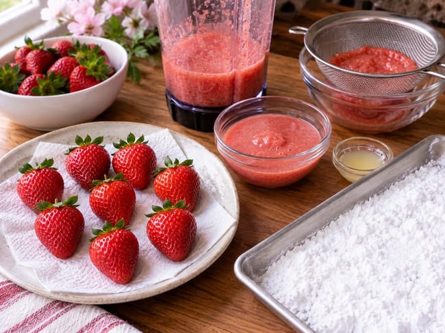 Prepare the Strawberries and Shaping Station