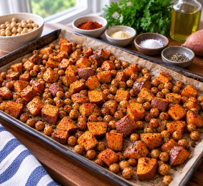 Roast the Sweet Potatoes and Chickpeas
