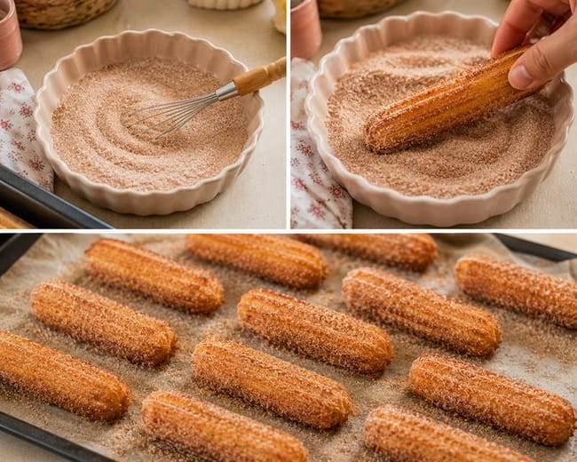 Roll in cinnamon sugar