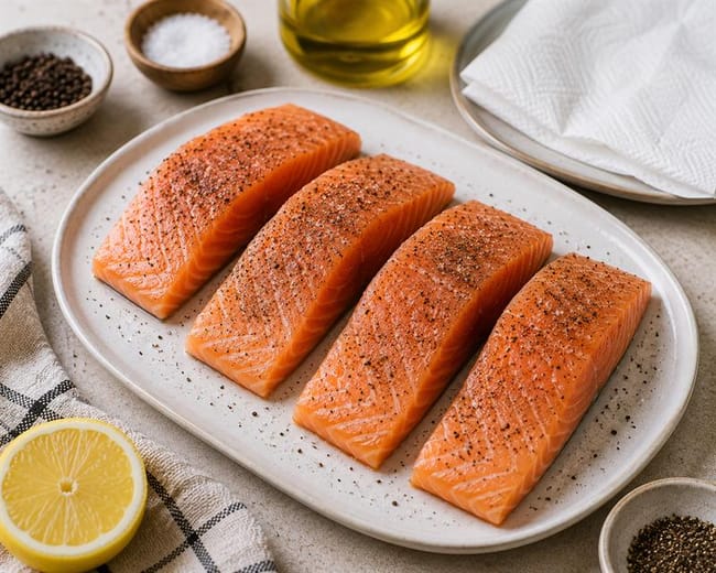 Season the salmon