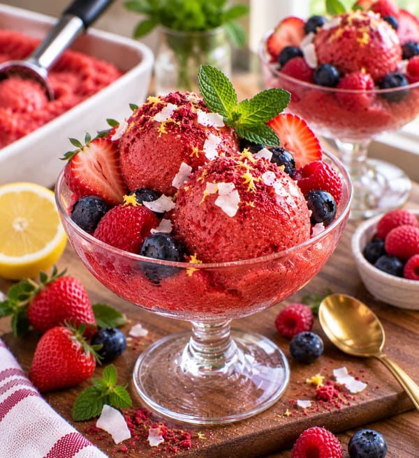 🍓 Balanced & Satisfying Strawberry Sorbet