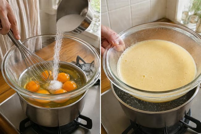 Warm the Eggs and Dissolve the Sugar